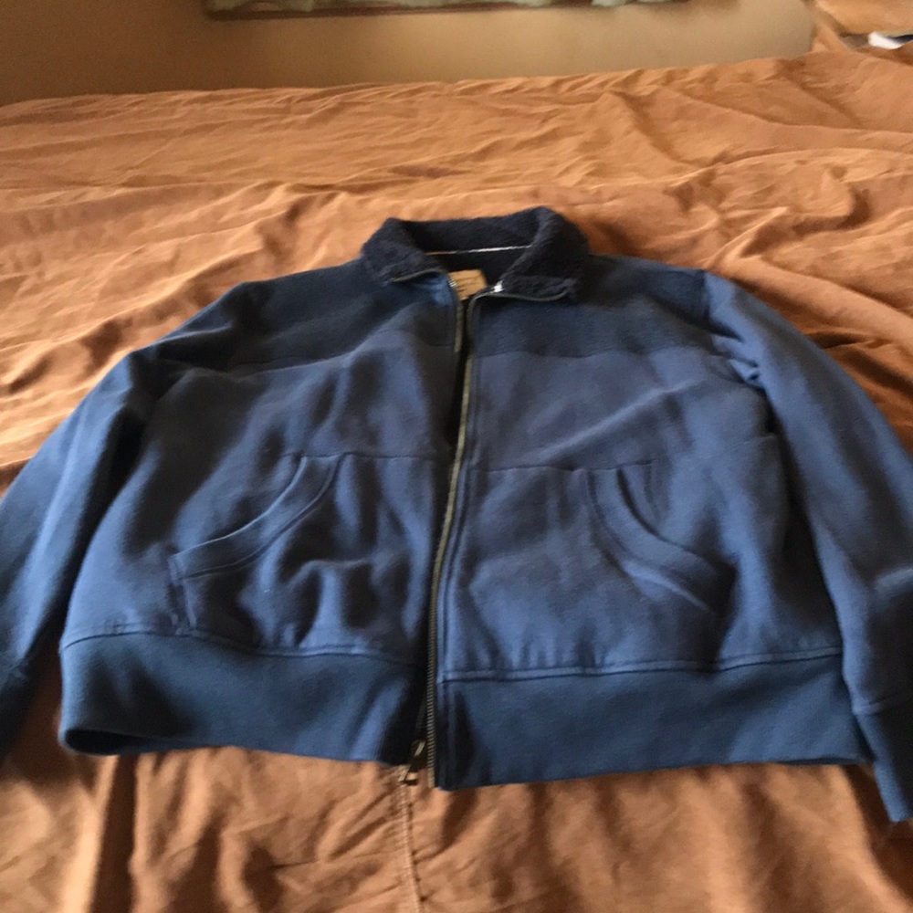 Navy blue zip up sweatshirt